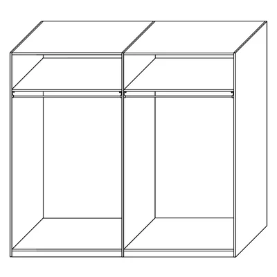 LM Jazz Armadio 2 tolóajtós gardróbszekrény, 148 cm - fehér