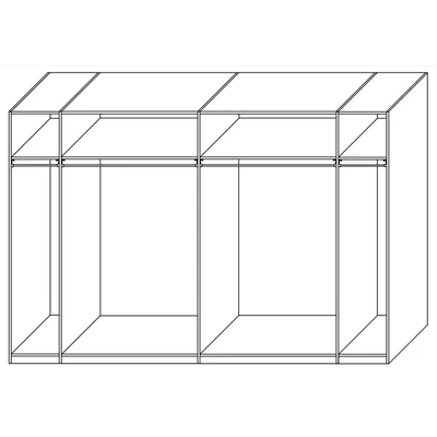 LM Jazz Armadio 2-sliding doors cabinet, with 1 mirrored door - 230 cm