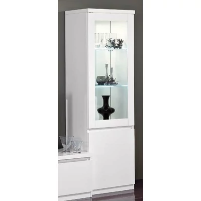 Fehér vitrines szekrény LED-világítással, 1 ajtós – LM Roma Day
