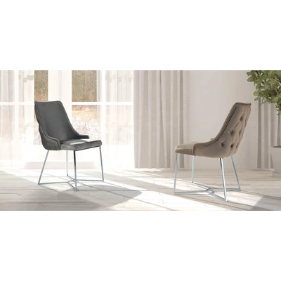 LM Sophia Velvet Chair - grey