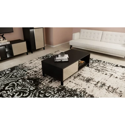 Bézs-sötétbarna dohányzóasztal; polcos – LM Venus Day