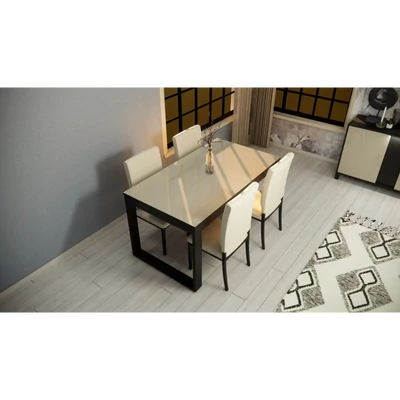 Bézs-sötétbarna étkezőasztal – LM Venus Day