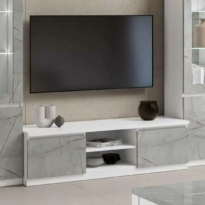 Szürke márvány-fehér TV-szekrény, 150 cm – LM Roma Day