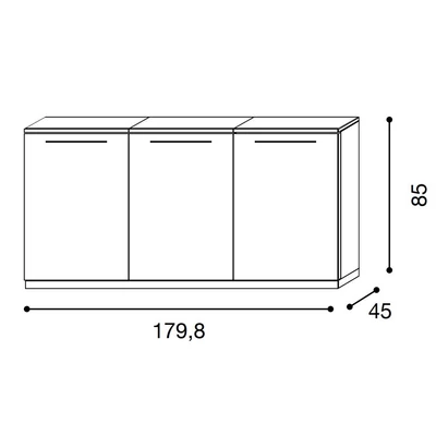 Easy 3-doors buffet chest of drawers