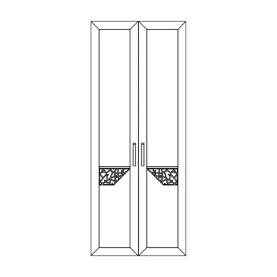 Ajtó gardróbszobához (balra vagy jobbra nyíló), áttört díszítéssel, kőrisfából – Morello 4499