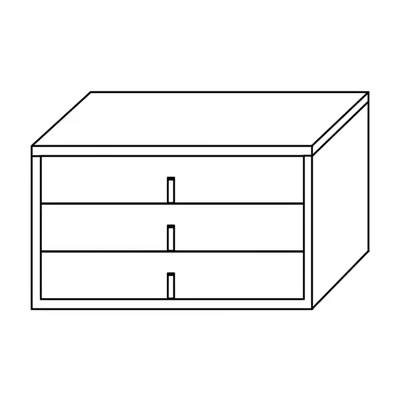 Belső 3 fiókos elem gardróbszobához, nyitott oldalfalhoz, Blumotion finoman záródó mechanizmussal, tanganyikai diófából – Morello 4489