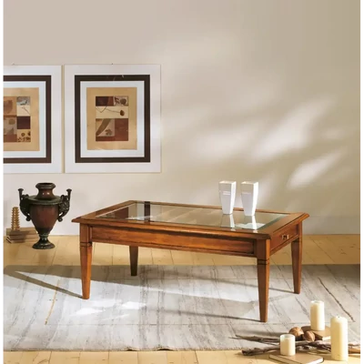 Dohányzóasztal 1 fiókkal, rácsos dizájnnal – Morello 3407