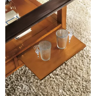 Coffee Table with 4 Drawers, Square-Shaped, with Glass Tabletop – Morello 3406