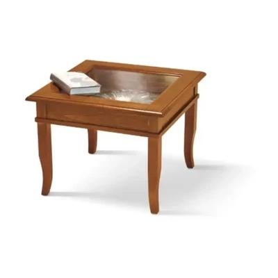 Dohányzóasztal, négyzet alakú, üveg asztallappal – Morello 3411