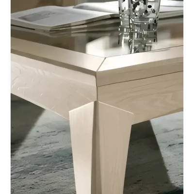 Coffee Table, Square-Shaped, with Glass Tabletop – Morello 3415