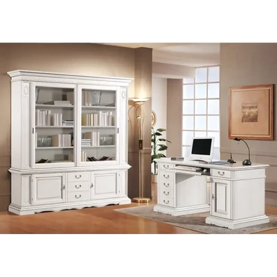 Bookshelf, 2 Hinged and 2 Sliding Doors, with 3 Drawers – Morello 3885