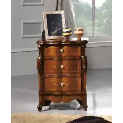 Éjjeliszekrény 3 fiókkal, intarziás – Morello 4328