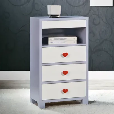 Éjjeliszekrény 4 fiókkal és polccal, felső fiók push-pull mechanizmussal – Morello 4441