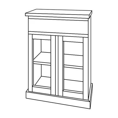 Előszobaszekrény elem, 2 üvegajtós, 1 fiókkal – Morello 3612.V