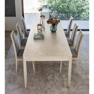 Étkezőasztal, bővíthető, levélmintás – Morello 2278