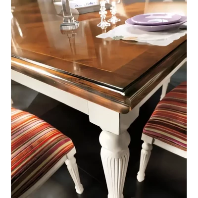 Dining Table, with Inlay, with Turned Legs – Morello 2285