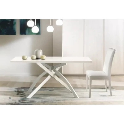 Étkezőasztal fehér fém lábakkal, természetes szegéllyel, 220x90 cm – Morello 2233