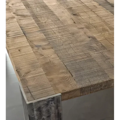 Étkezőasztal fém lábakkal, tömör tölgy – Morello 2221