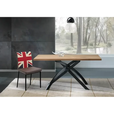 Dining Table with Metal Legs, Natural Edge, 160x90 cm – Morello 2226