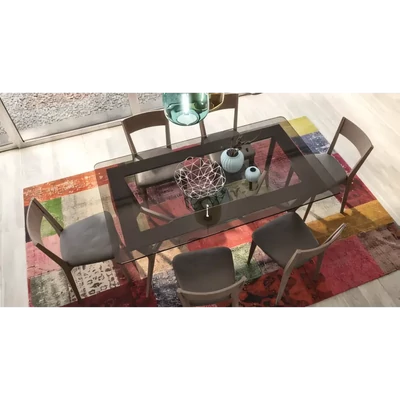 Étkezőasztal füstüveg betéttel – Morello 2239