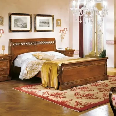 Franciaágy-keret intarziás fejvéggel – Morello 4155