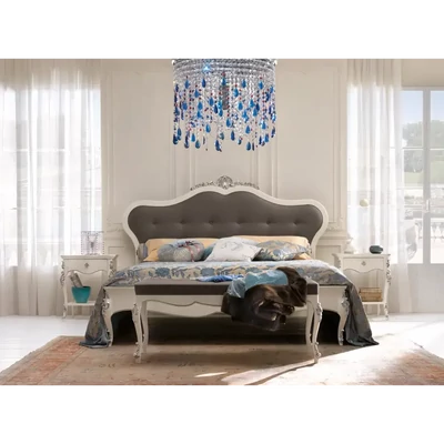 Franciaágy-keret kárpitozott fejvéggel – Morello 4113