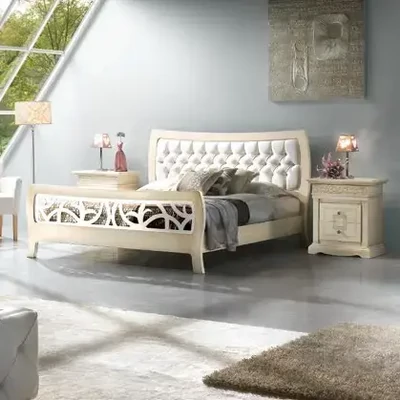 Franciaágy-keret kárpitozott fejvéggel – Morello 4168