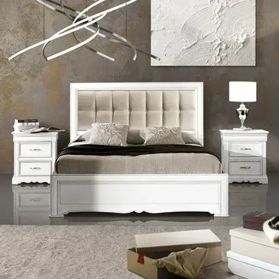 Franciaágy-keret kárpitozott fejvéggel – Morello 4180