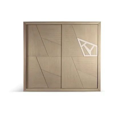 Gardróbszekrény, 2 tolóajtós, háromszöges mintával – Morello 3998