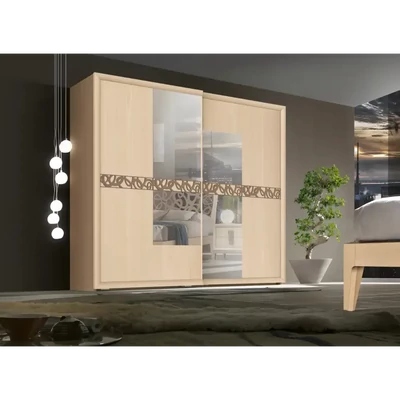 Bedroom Set with Openwork Decoration and Elliptical Pattern – Morello 4025