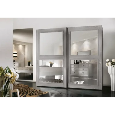 Gardróbszekrény, 2 tolóajtós, tükrös ajtókkal – Morello 4036