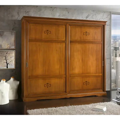 Gardróbszekrény, 2 tolóajtós, faragott díszítéssel – Morello 4178.L