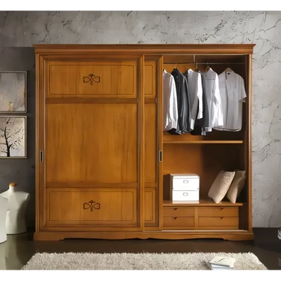 Wardrobe, 2 Sliding Doors, with Mirrored Doors, with Carved Decoration – Morello 4178.S