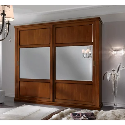 Gardróbszekrény, 2 tolóajtós, tükrös ajtókkal – Morello 4201