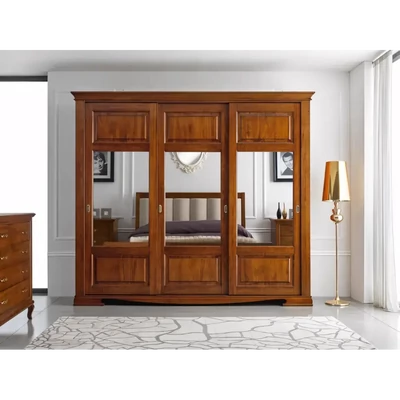 Gardróbszekrény, 3 tolóajtós, tükrös ajtókkal – Morello 4205