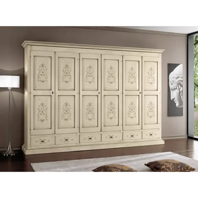 Gardróbszekrény, 6 ajtós, 6 fiókkal – Morello 4238