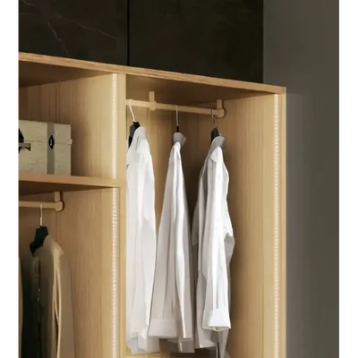 Walk-In Closet with Closed Sides and Closed Back, with Drawers, Tanganyika Walnut – Morello 4461