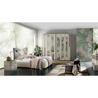 Double Bed Frame, Upholstered, with Bedding Storage – Morello 3967