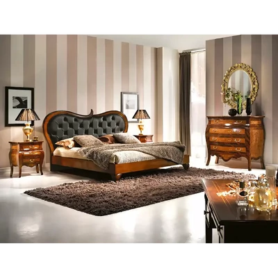 Double Bed Frame with Upholstered Headboard – Morello 4095