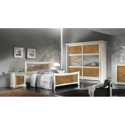 Wardrobe, 2 Sliding Doors, with Mirrored Doors, with Inlay – Morello 4186