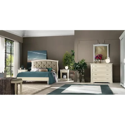 Double Bed Frame with Upholstered Headboard – Morello 4218