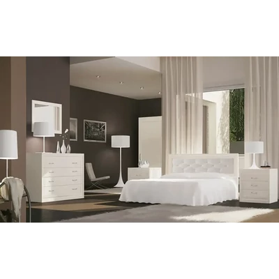 Double Bed Frame with Upholstered Headboard – Morello 4246