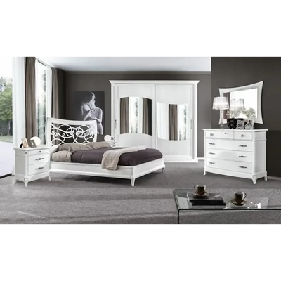 Hálószoba garnitúra tükrös gardróbszekrénnyel – Morello 4146