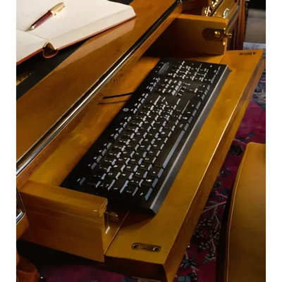 Writing Desk with Drawers, with Faux Leather Tabletop – Morello 3851