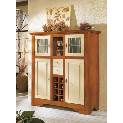 Kamraszekrény, 4 ajtós, 2 fiókkal, palacktartó rekeszekkel – Morello 3066