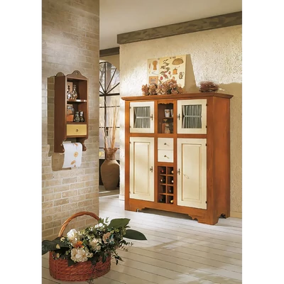 Pantry Cabinet, 4-Door, with 2 Drawers, with Bottle Holder Compartments – Morello 3066