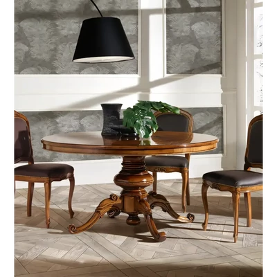 Kerek étkezőasztal, intarziás, 160x160 cm – Morello 2346