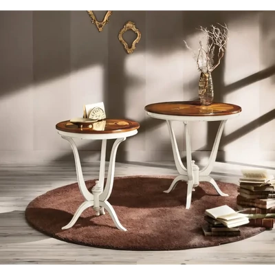 Round Lamp Table with Verona Inlay – Morello 3435