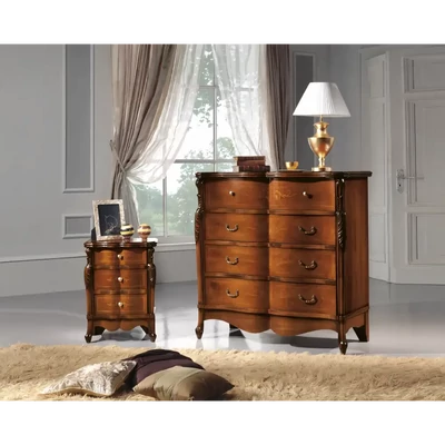 Komód 2 db éjjeliszekrénnyel, intarziás – Morello 4329