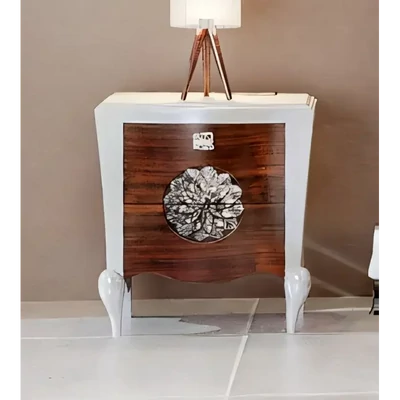 Chest of Drawers with 2 Nightstands, with Carved Decoration – Morello 4359